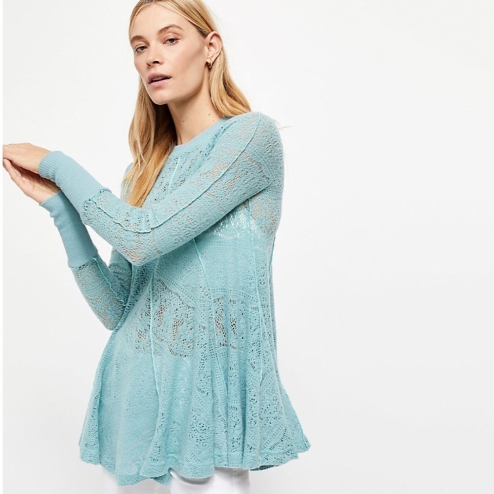 NWT Free People Coffee In The Morning Lace Tunic